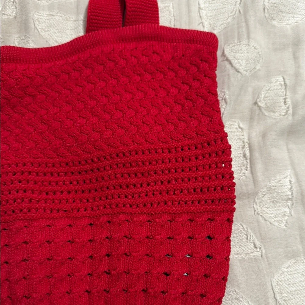 Astr Red Ribbed Crop Tank Top like new. Size small - Picture 4 of 8